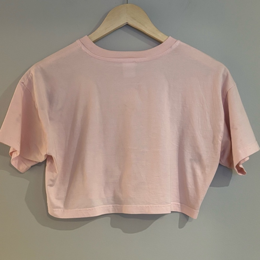 TNA| Aritzia| Light Pink Short Sleeve Cropped Tee Shirt Sz 2XS - Picture 3 of 5